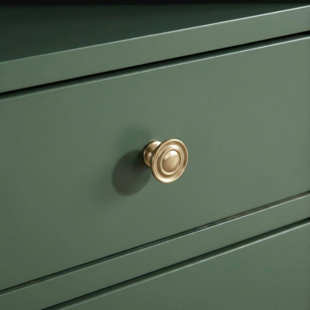 Back. FurniFact - Vintage Green 2-Drawer Bedroom Nightstand with Traditional Hardware - Green.