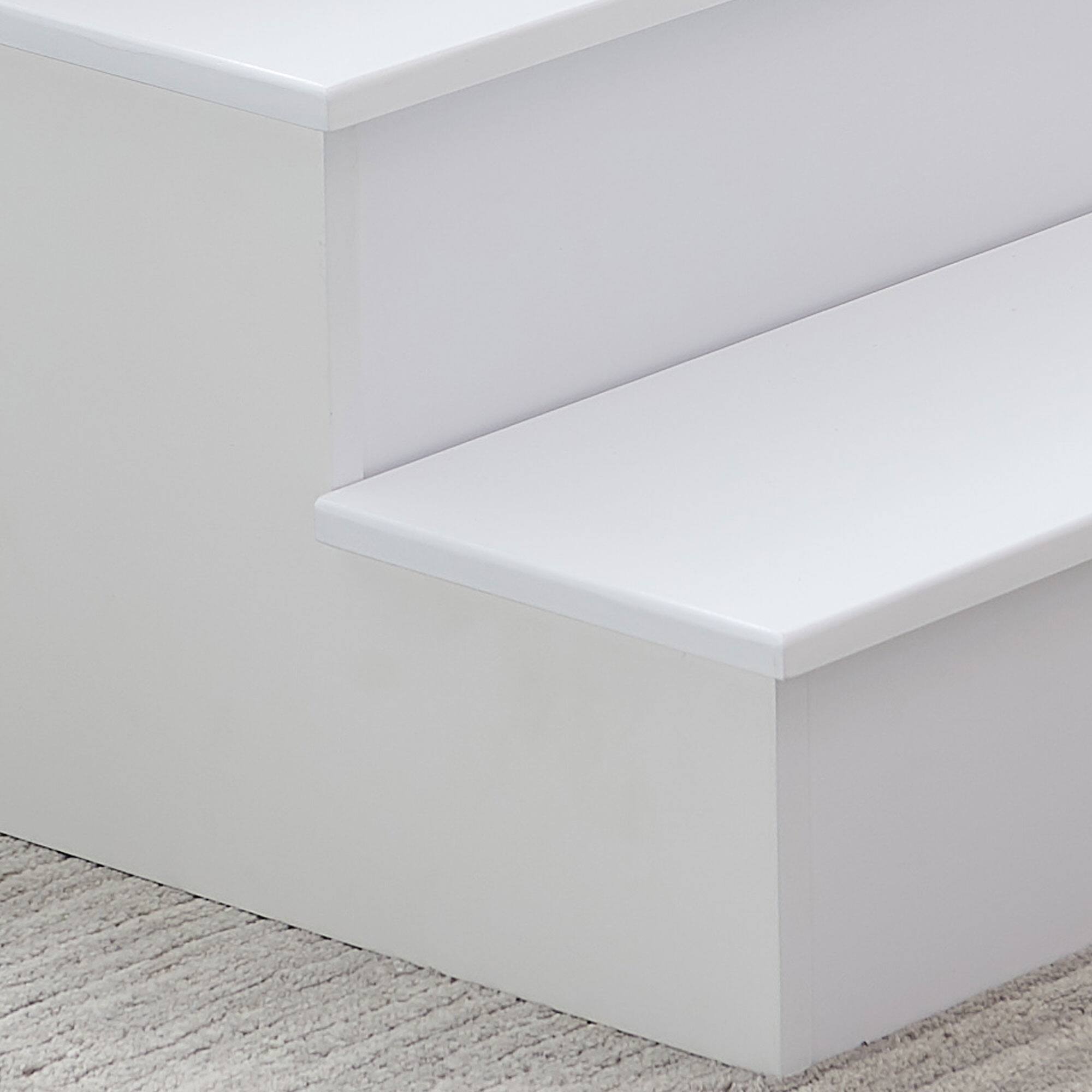 Alt View 2. Kings Brand Furniture - Kings Brand Furniture Darien 3 Step Wood Step Stool for Adults or Kids, Dog Stairs - White.