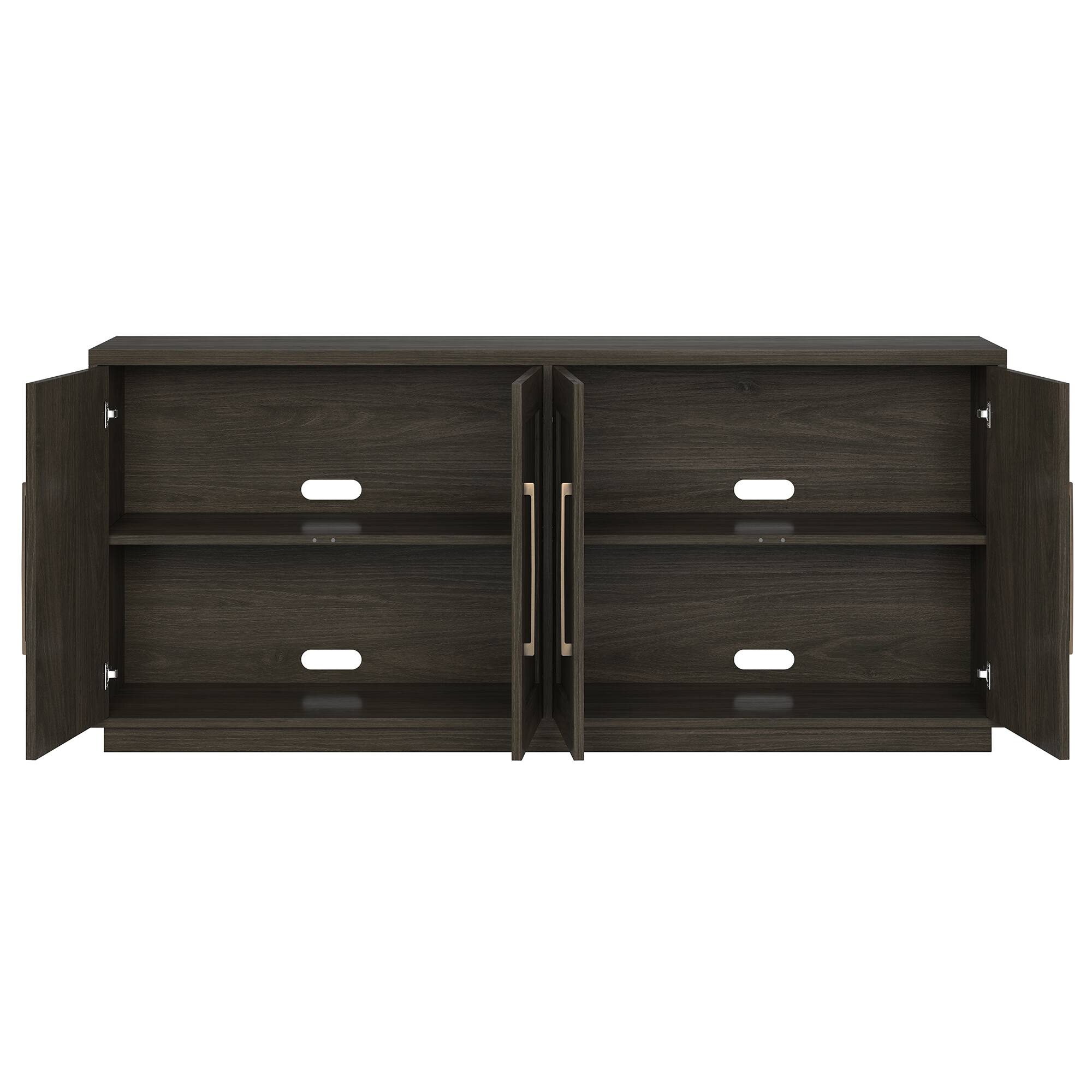 Alt View 3. Hudson&Canal - Tillman 68" Rectangular Buffet Table - Brown.
