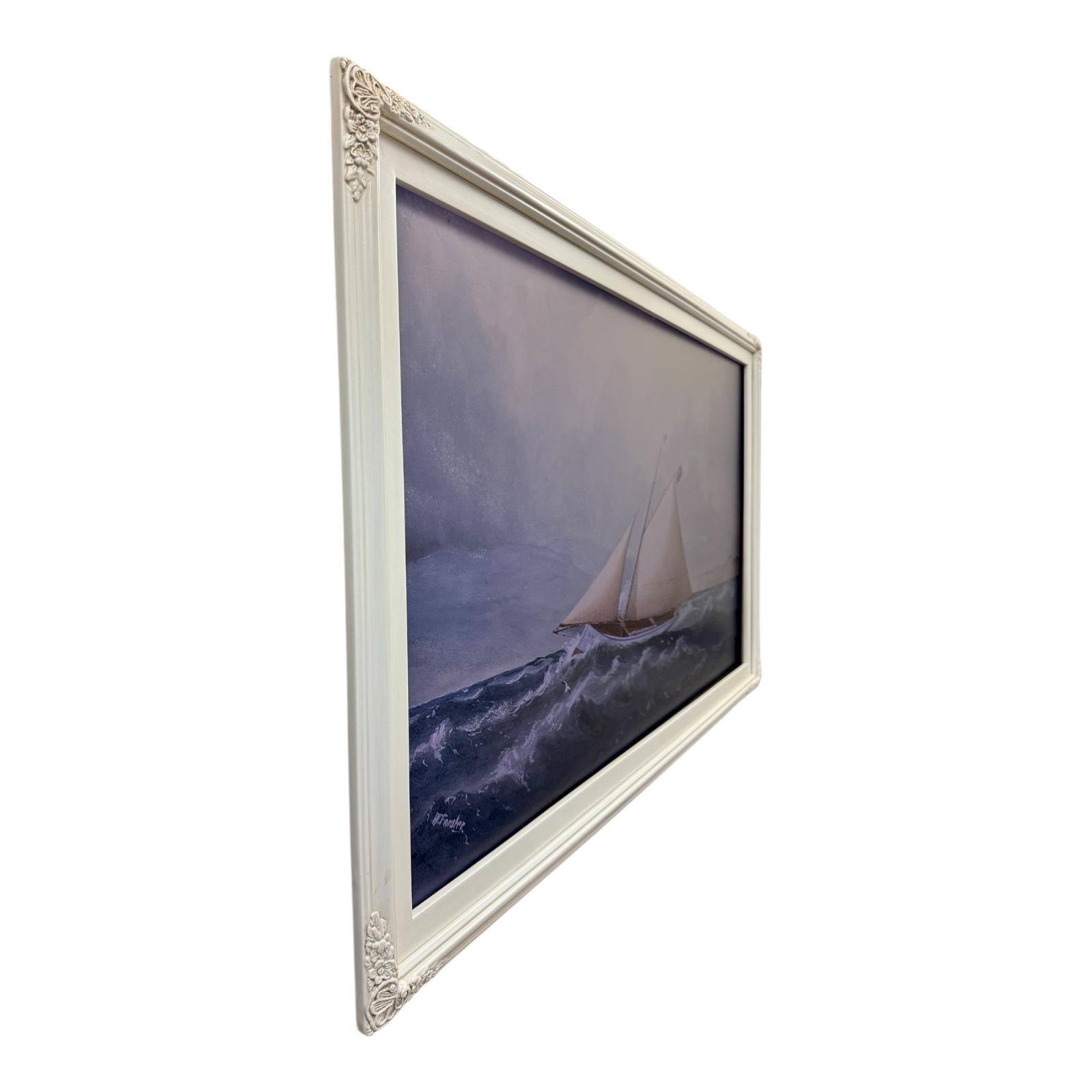 Angle. LAREDO FRAME FACTORY - 32 inch Handmade ornate Tv frame for Samsung The Frame tv and Frame Pro Model - SOFT IVORY.