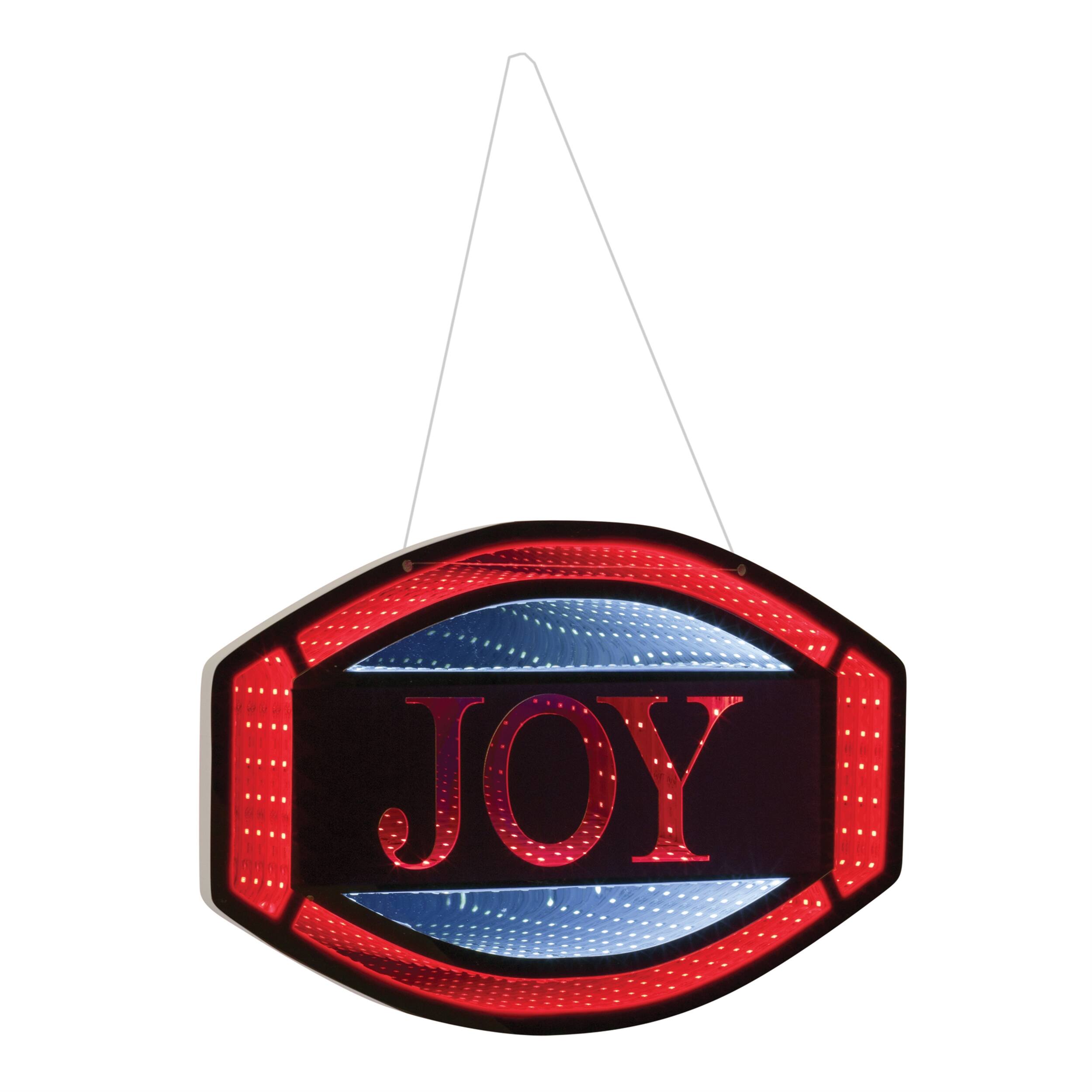 Left. BreeBe - "Joy" Holiday Ekkolight Sign 15.74"L - Red, White.
