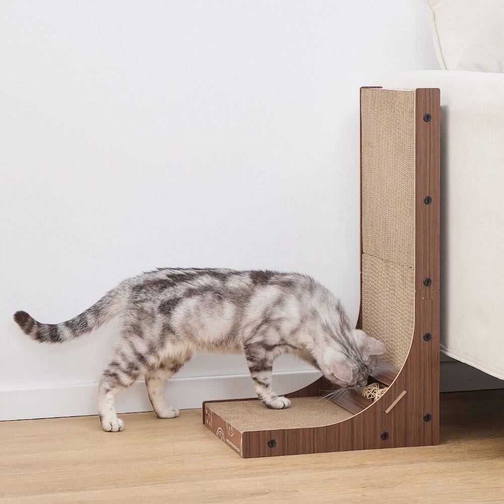 Alt View 1. PetPals - Poly Angled Cat Scratcher - Brown.