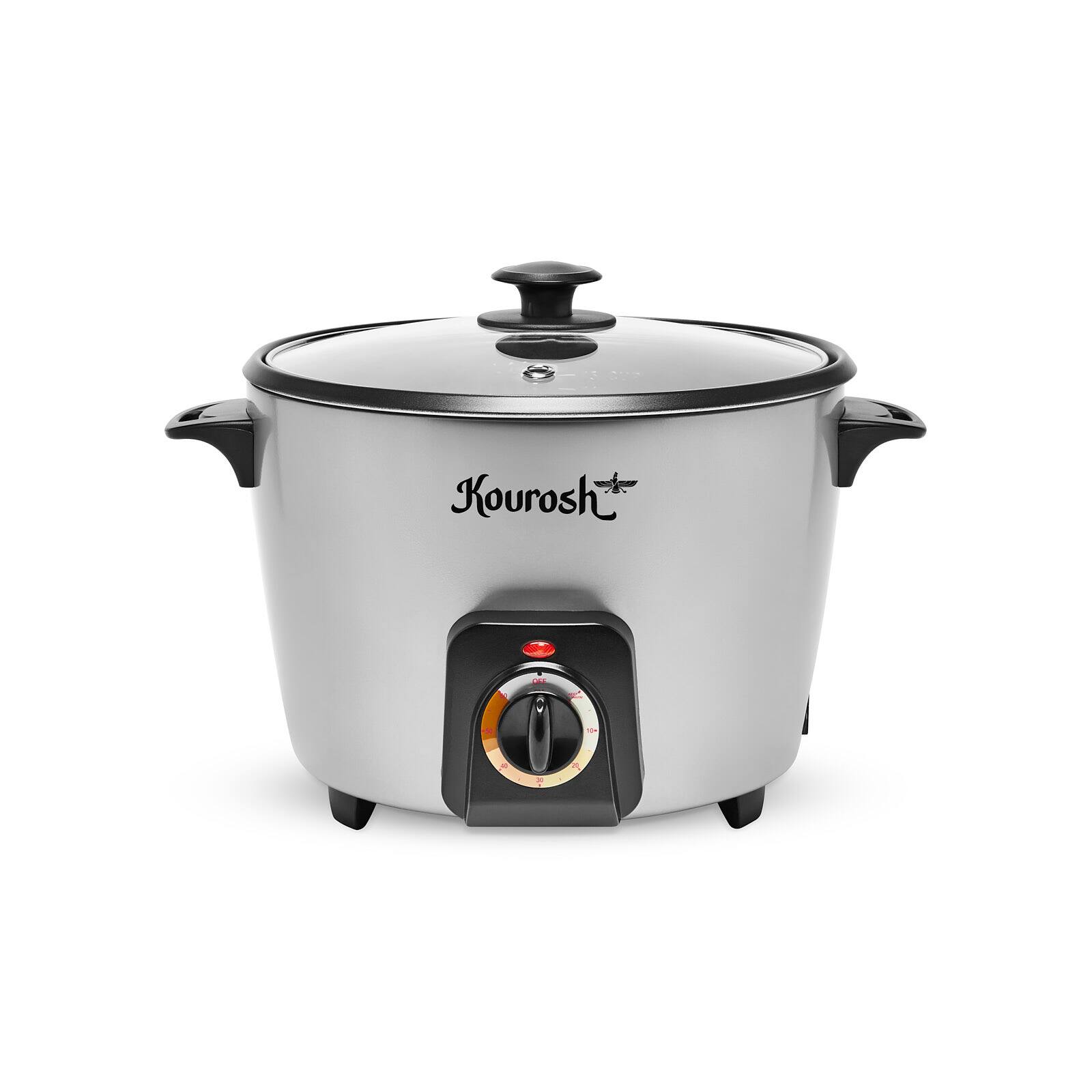 Left. Yedi Houseware - YEDI KOUROSH Automatic Persian Rice Cooker - Tahdig Rice Maker Perfect Rice Crust (15 CUP) - Silver.