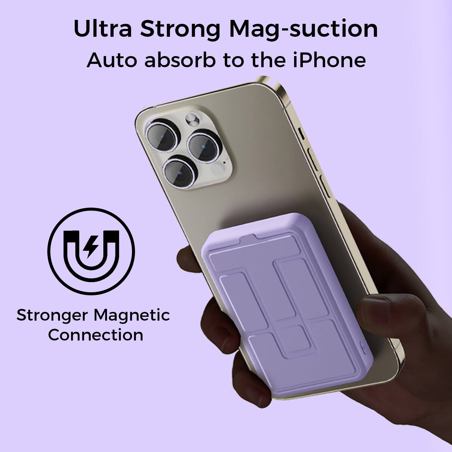 Ultra Strong Mag-suction, Auto absorb to the iPhone, Stronger Magnetic Connection