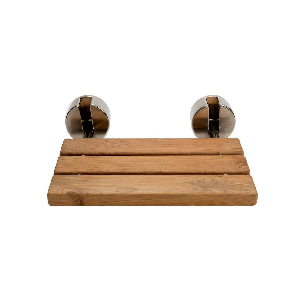 Angle. Alfi - ABS16R 16 Inch Folding Teak Wood Shower Seat Bench - Brown.