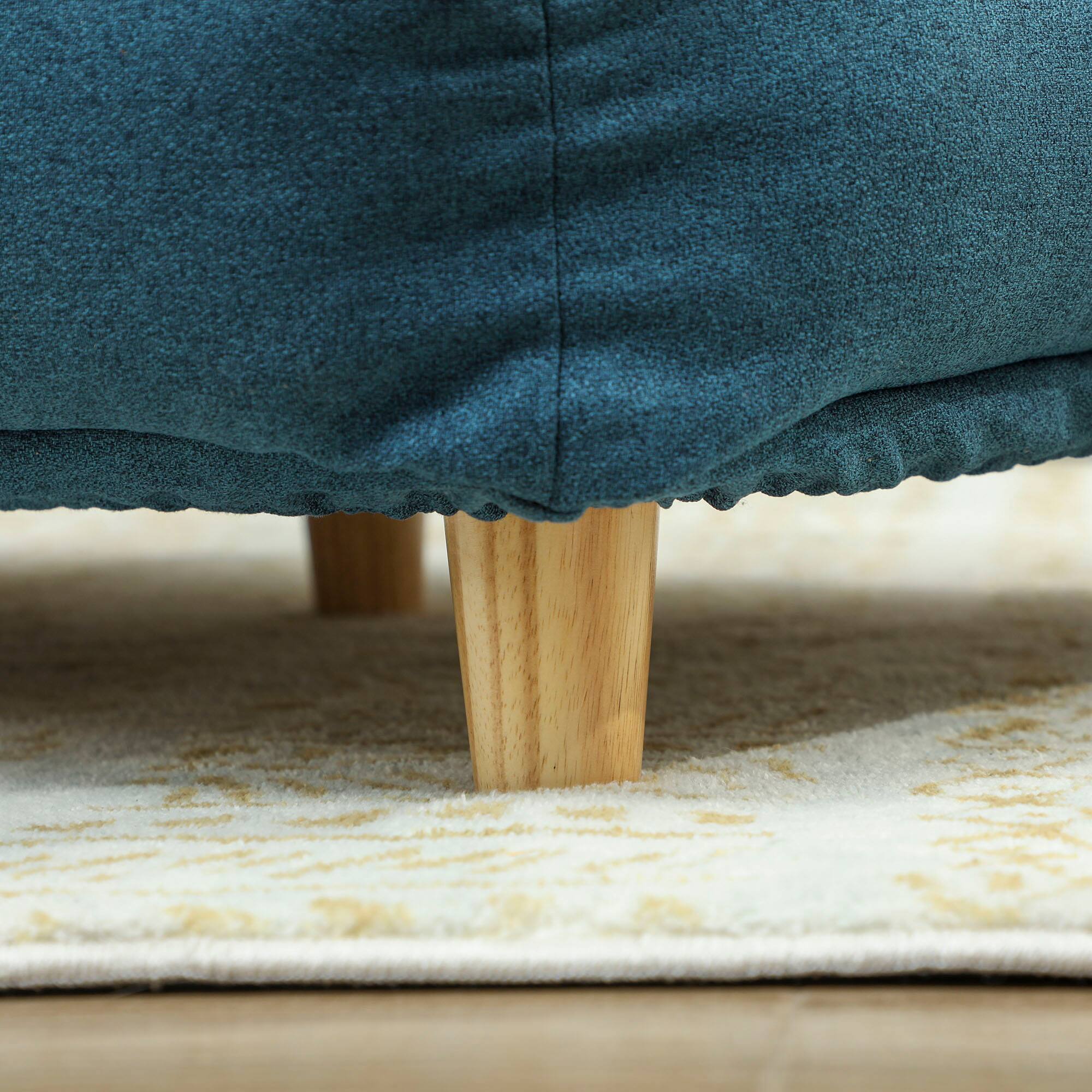 Alt View 5. Pawhut - Dog Sofa, Raised Couch with Comfortable Cushion, Pine Legs, Foot Pads, Large-Sized Dogs Indoor Use - Blue.