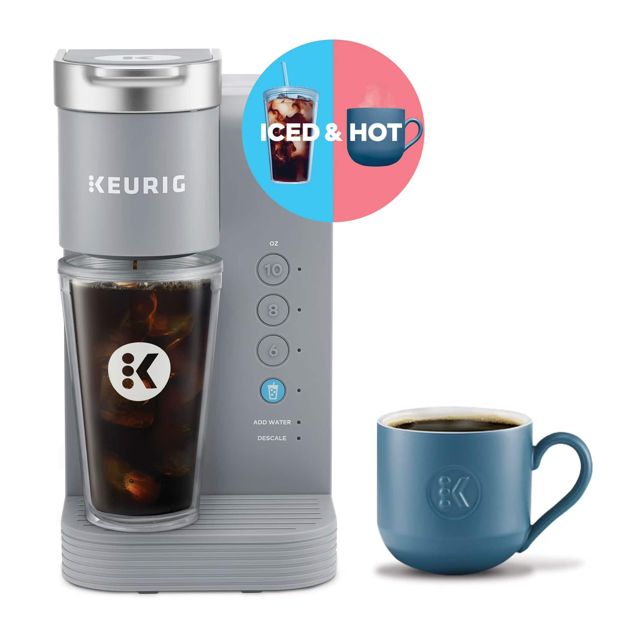 Keurig - K-Express Essentials Plus, Iced and Hot Single-Serve K-Cup Pod Coffee Maker - Gray