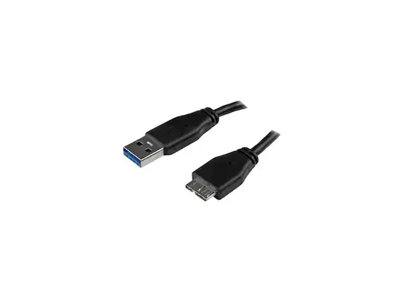 Front. StarTech.com - StarTech.com 0.5m (20in) Slim SuperSpeed USB 3.0 A to Micro B Cable - M/M.