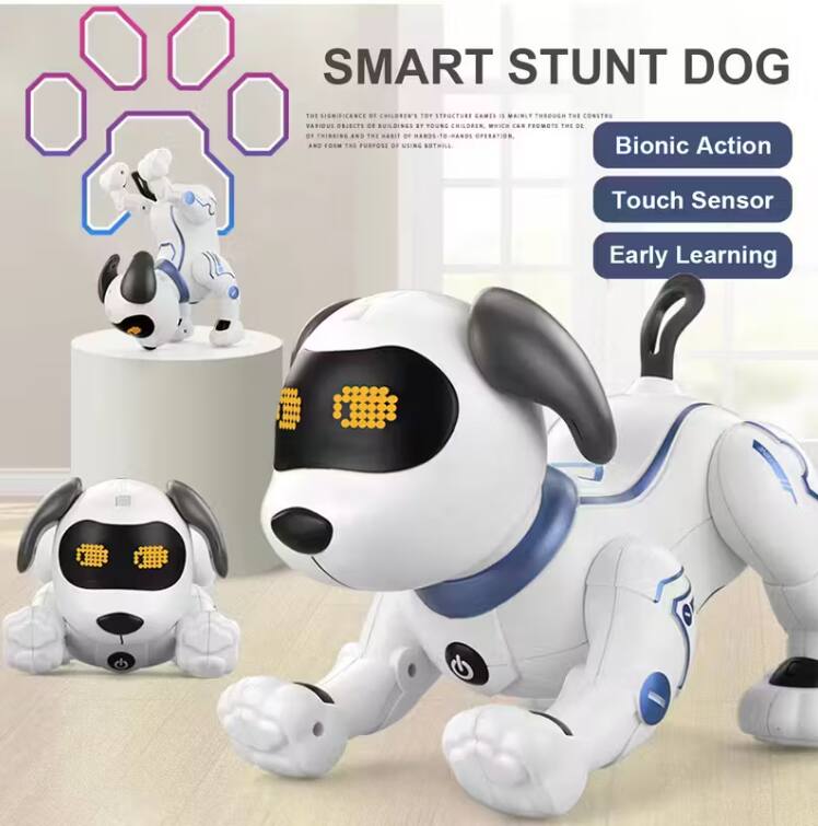 SMART STUNT DOG
Bionic Action
Touch Sensor
Early Learning
THE SIGNIFICANCE OF CHILDREN'S PLAY STRUCTURE GAMES IS MAINLY THROUGH THE CONTROL OF VARIOUS OBJECTS OR BUILDING OBJECTS, WHICH CAN PROMOTE THE DEVELOPMENT OF THINKING AND THE HABIT OF HANDS-TO-HANDS OPERATION, FORMING THE PURPOSE OF EARLY LEARNING.