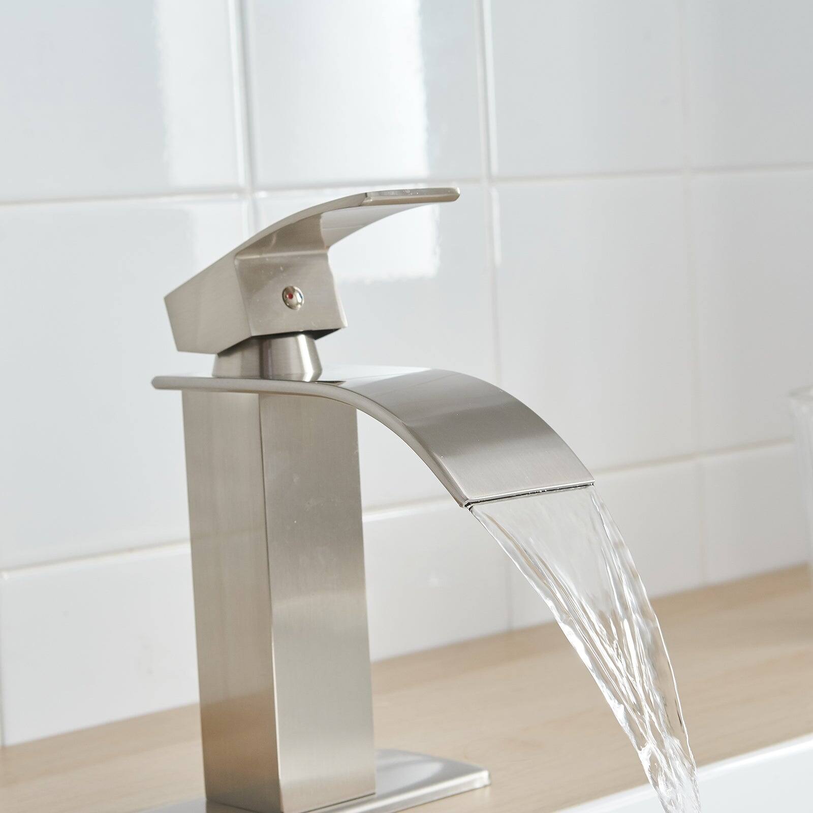 Alt View 8. Boyel Living - Single Handle Single Hole Bathroom Faucet with Deckplate Included and Pop Up Drain in Brushed Nickel - Brushed Nickel.