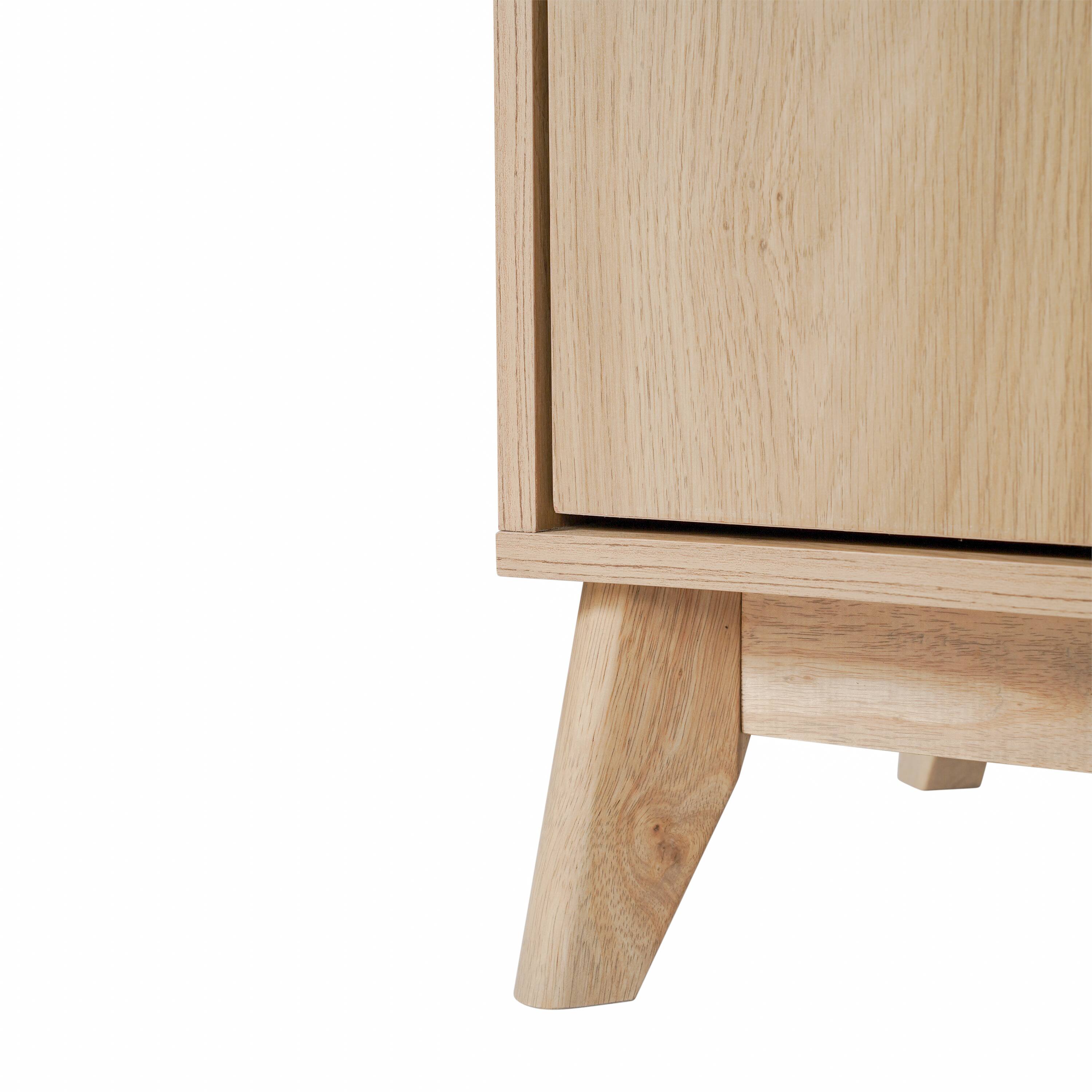 Alt View 8. Emma + Oliver - Beverly Mid-Century Modern Wooden TV Stand with Soft Close Doors, Shelf, Cord Management Hole and Tapered Legs - Light Natural.