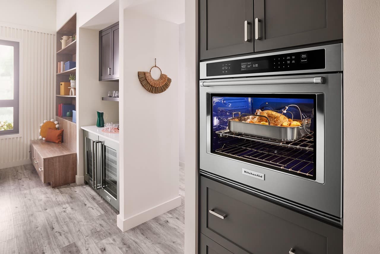 Alt View 14. KitchenAid - 27" Built-In Single Electric Wall Oven with Air Fry Mode - Stainless Steel.