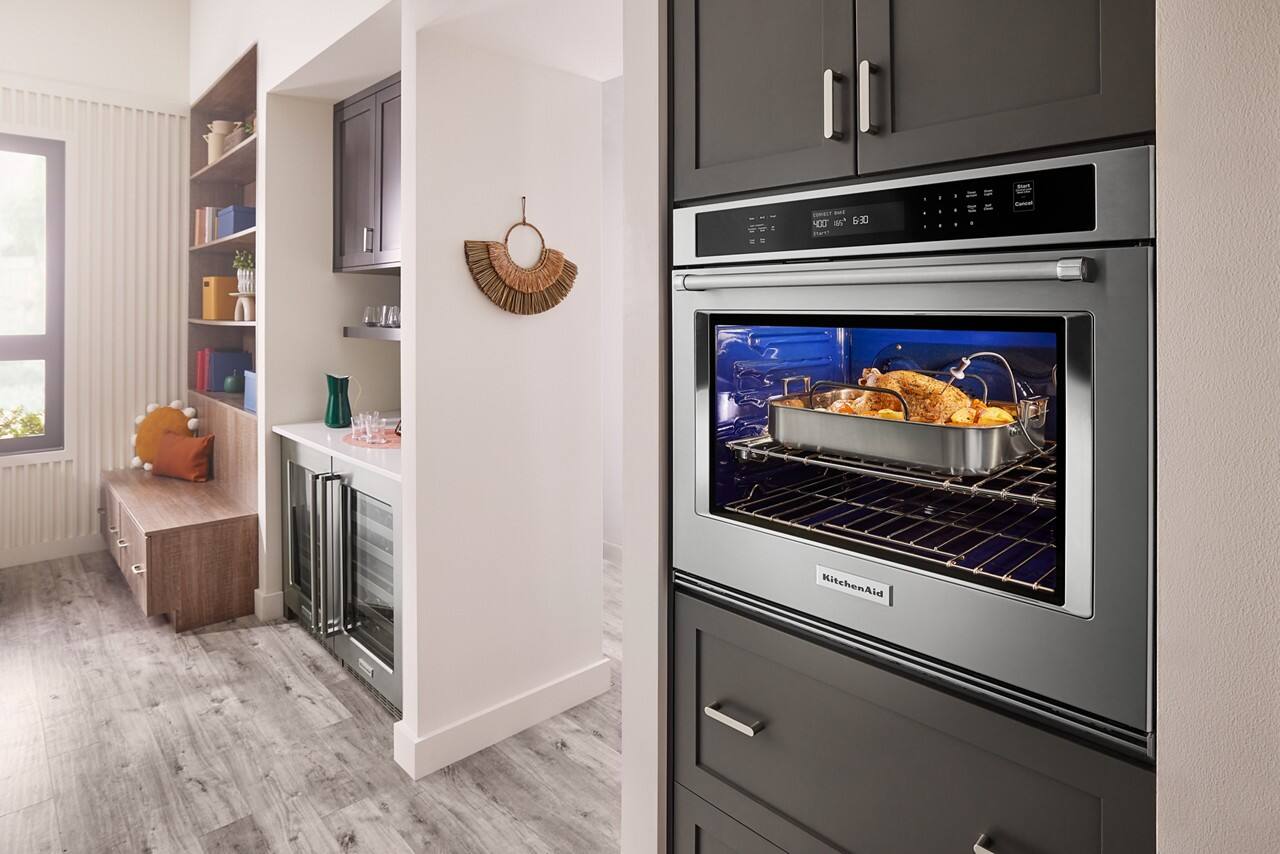 Alt View 14. KitchenAid - 27" Built-In Single Electric Wall Oven with Air Fry Mode - Stainless Steel.