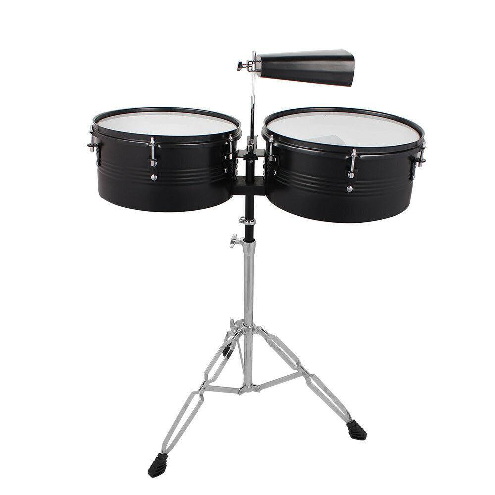 Alt View 1. Winado - 13" 14" Timbales Drum Set Percussion with Stand Cowbell.