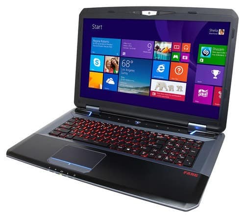 Front. CyberPowerPC - Fangbook EVO 17.3" Laptop - Intel Core i7 - 16GB Memory - 1TB Hard Drive + 120GB Solid State Drive - Black/Gray.