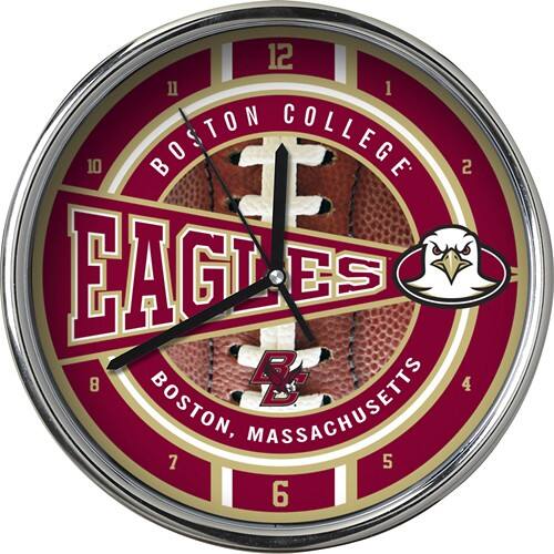 Front Standard. Memory Company - Boston College Chrome Clock - Chrome.