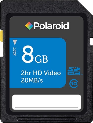 Front Standard. Polaroid - High-Speed 8GB Secure Digital High Capacity (SDHC) Class 10 Memory Card.