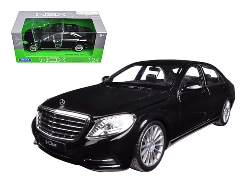 Mercedes Benz S Class with Sunroof "NEX Models" 1/24 Diecast Model Car by Welly - Black