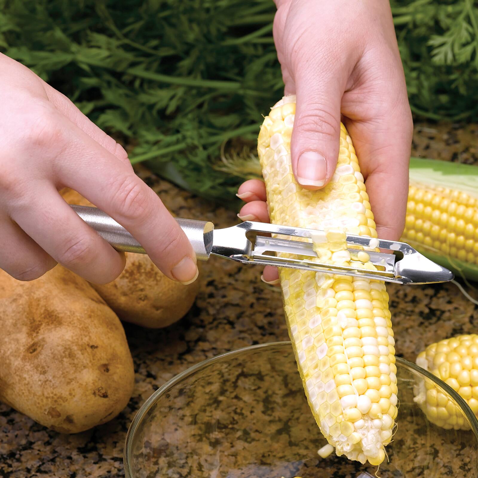 Alt View 2. Rada - Cutlery 2-Inch Deluxe Vegetable Peeler with Straight Blade, Aluminum Handle - Silver.