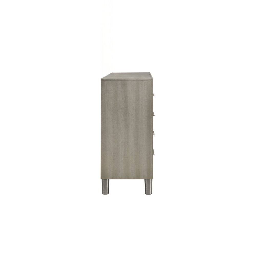Back. New Classic Furniture - Lennox Wood Modern 8-Drawer Dresser in Gray - Gray.