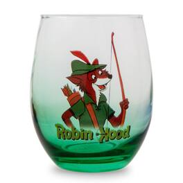 Silver Buffalo - Disney Robin Hood Stemless Wine Glass | Holds 20 Ounces - Green