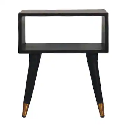 Front. Artisan Furniture - Artisans Furniture Mid-Century Open Bedside - Black.