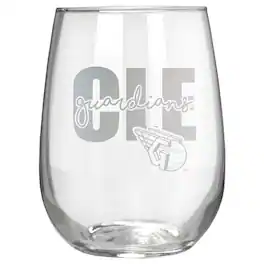 Great American Products - Cleveland Guardians Etched 17oz. City Stemless Wine Glass - Multicolor