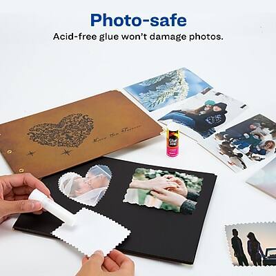 Photo-safe  
Acid-free glue won't damage photos.