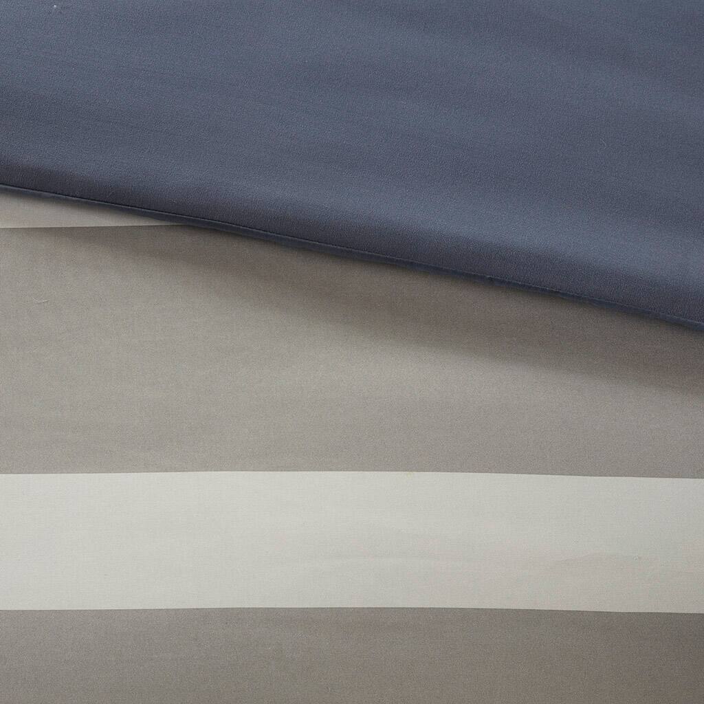 Alt View 5. Gracie Mills - Gracie Mills Tavish Striped Comforter Set with Matching Bed Sheets - Blue/Grey.