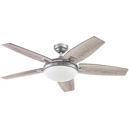 Front. Honeywell - Honeywell Carmel Ceiling Fan, Quiet Motor and Remote Control, 48", Matte Nickel - Pewter.