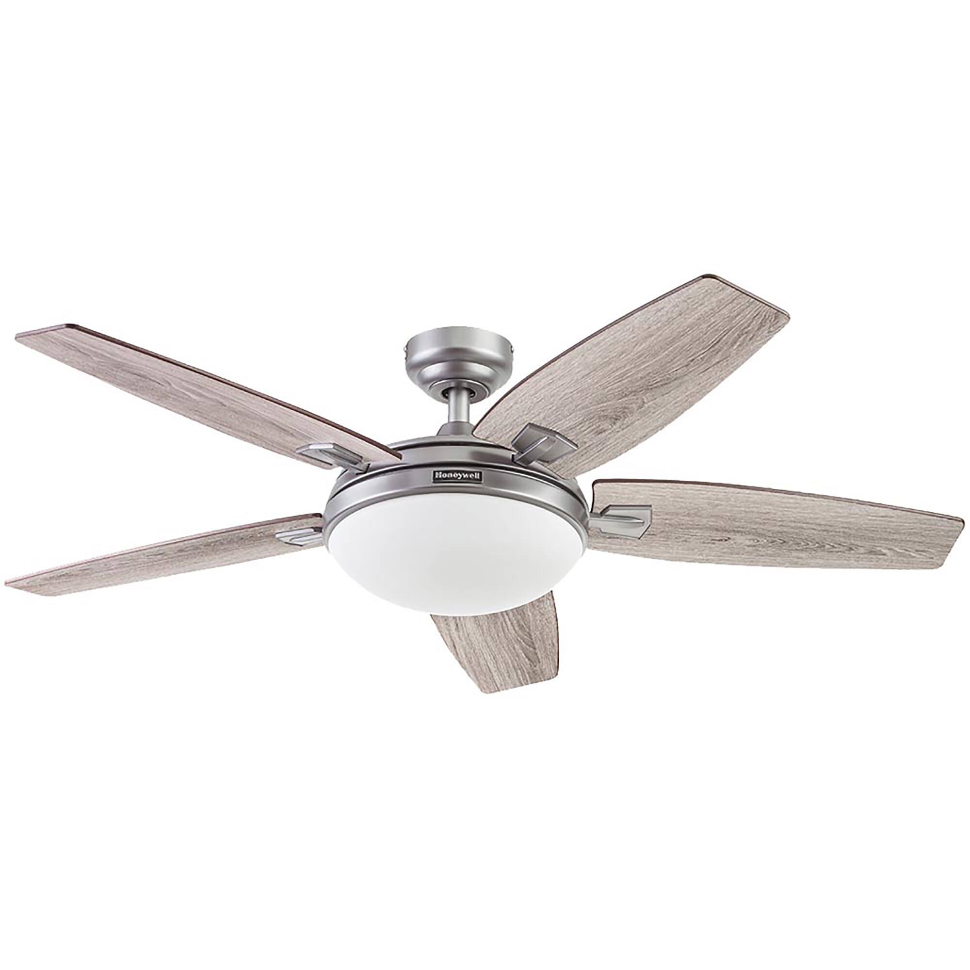 Front. Honeywell - Honeywell Carmel Ceiling Fan, Quiet Motor and Remote Control, 48", Matte Nickel - Pewter.