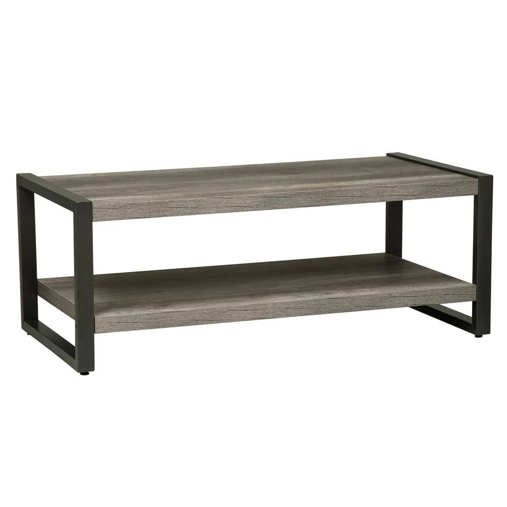 Front. Liberty Furniture Industries - Tanners Creek Coffee Table in Graystone - Gray.