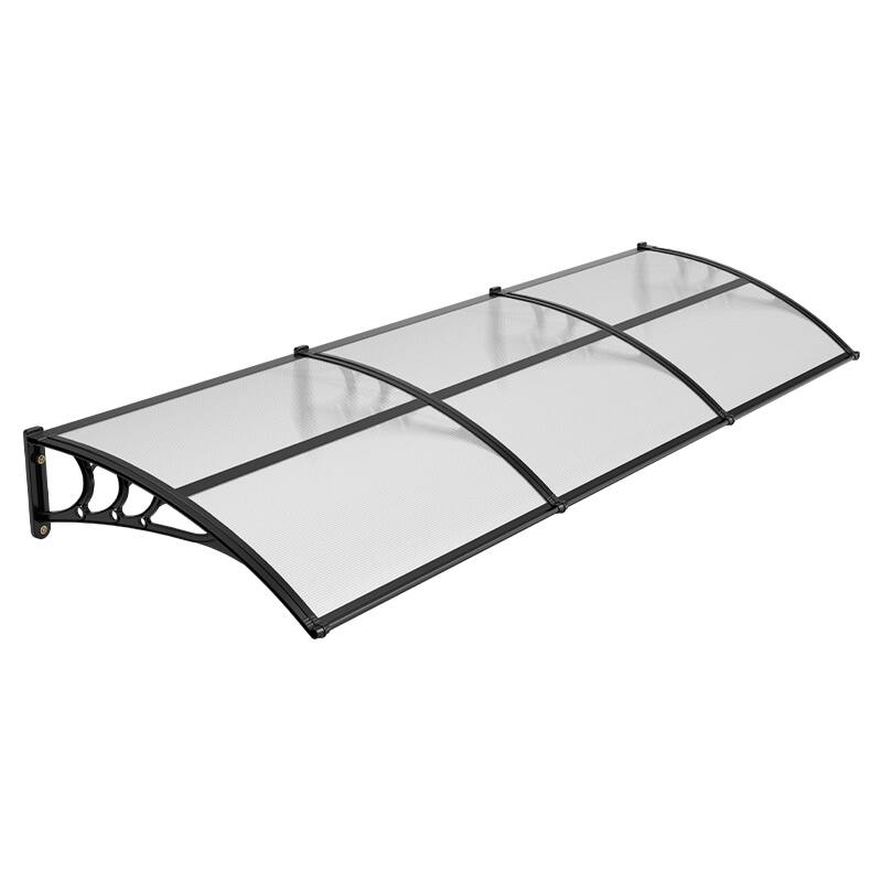 Alt View 5. VEVOR - Awnings for Door Entrance, 38 x 117 in, Exterior Front Door Window Awnings with Drainage & ABS Bracket - Clear.