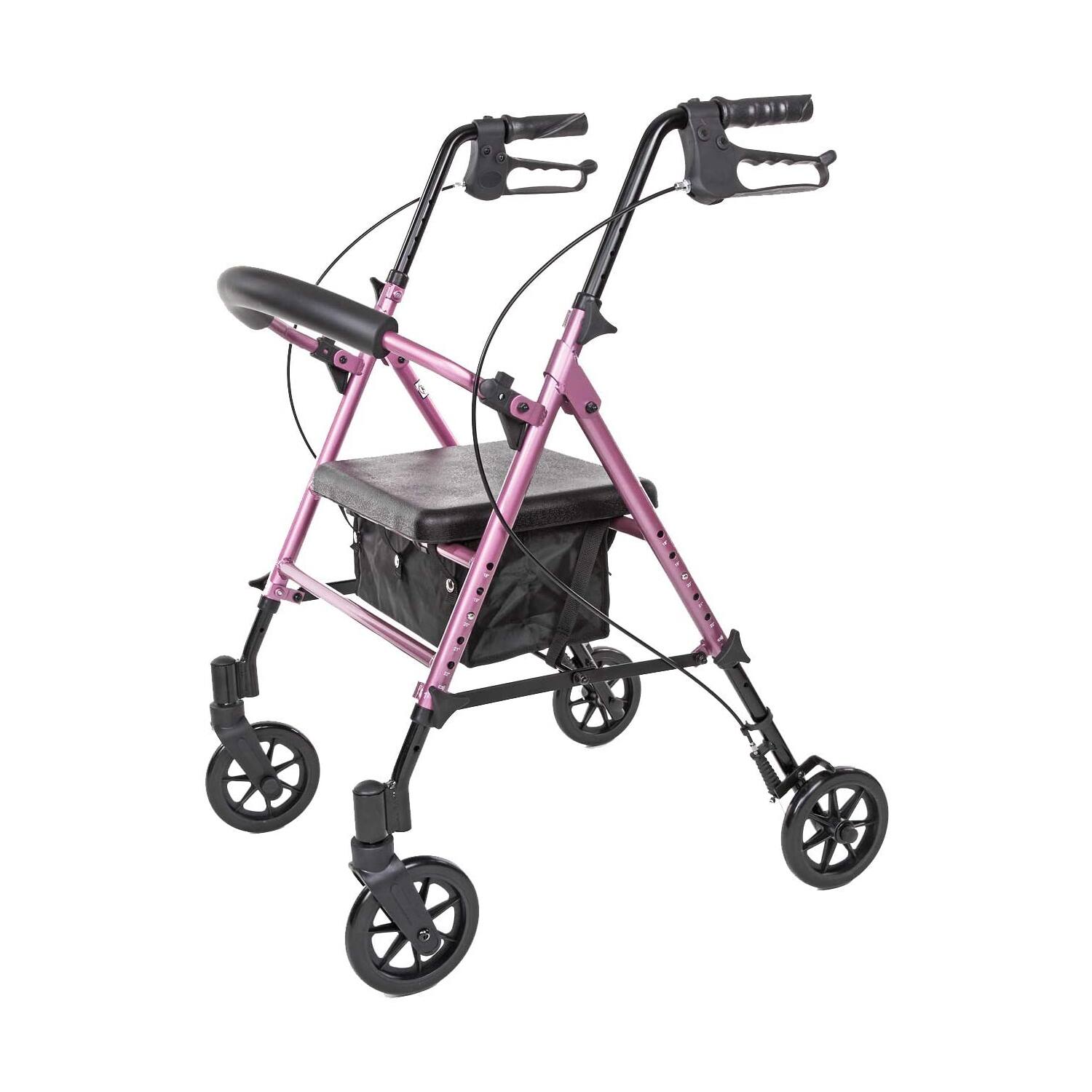 Alt View 11. Carex - Height Adjustable Rollator - Pink.