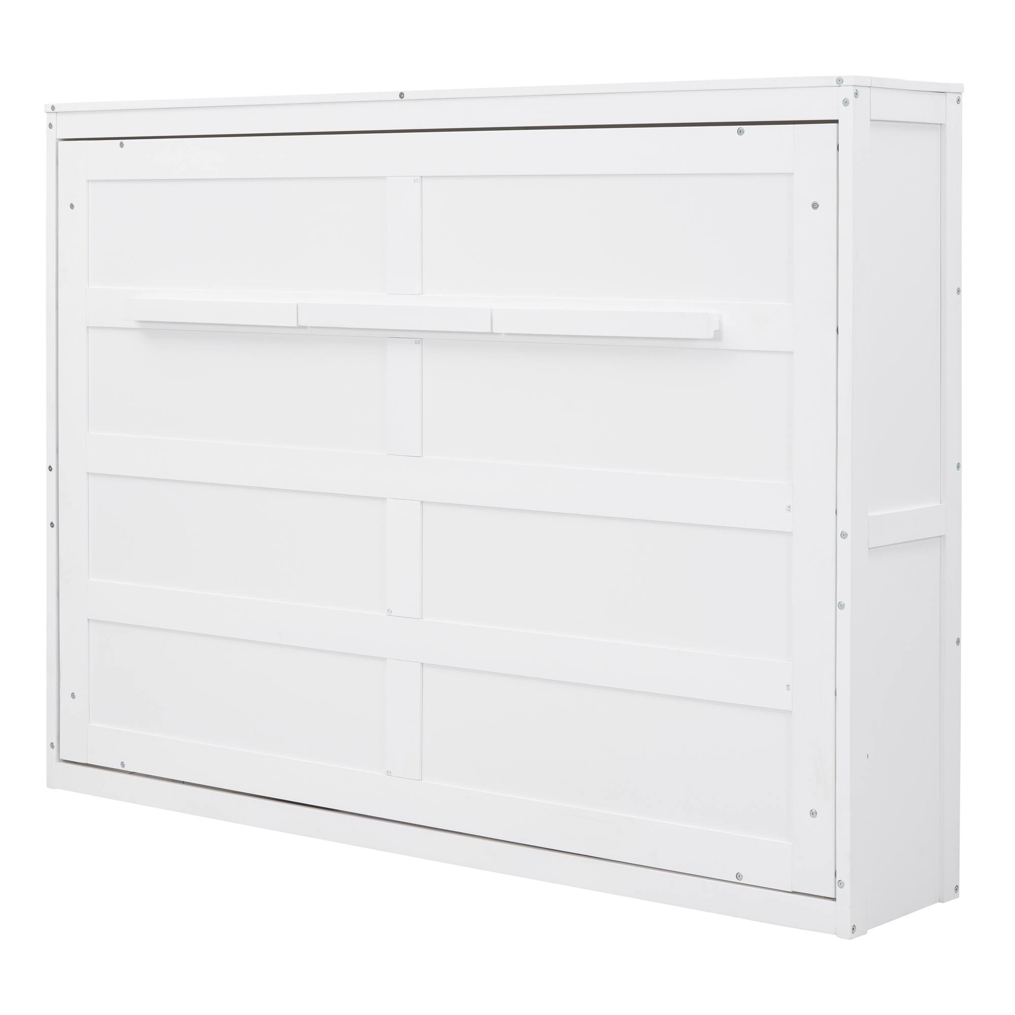 Alt View 6. Tiramisubest - Queen Size White Murphy Wall Bed, 82x68x69 inches, 191 lbs, Space-Saving & Comfortable - White.