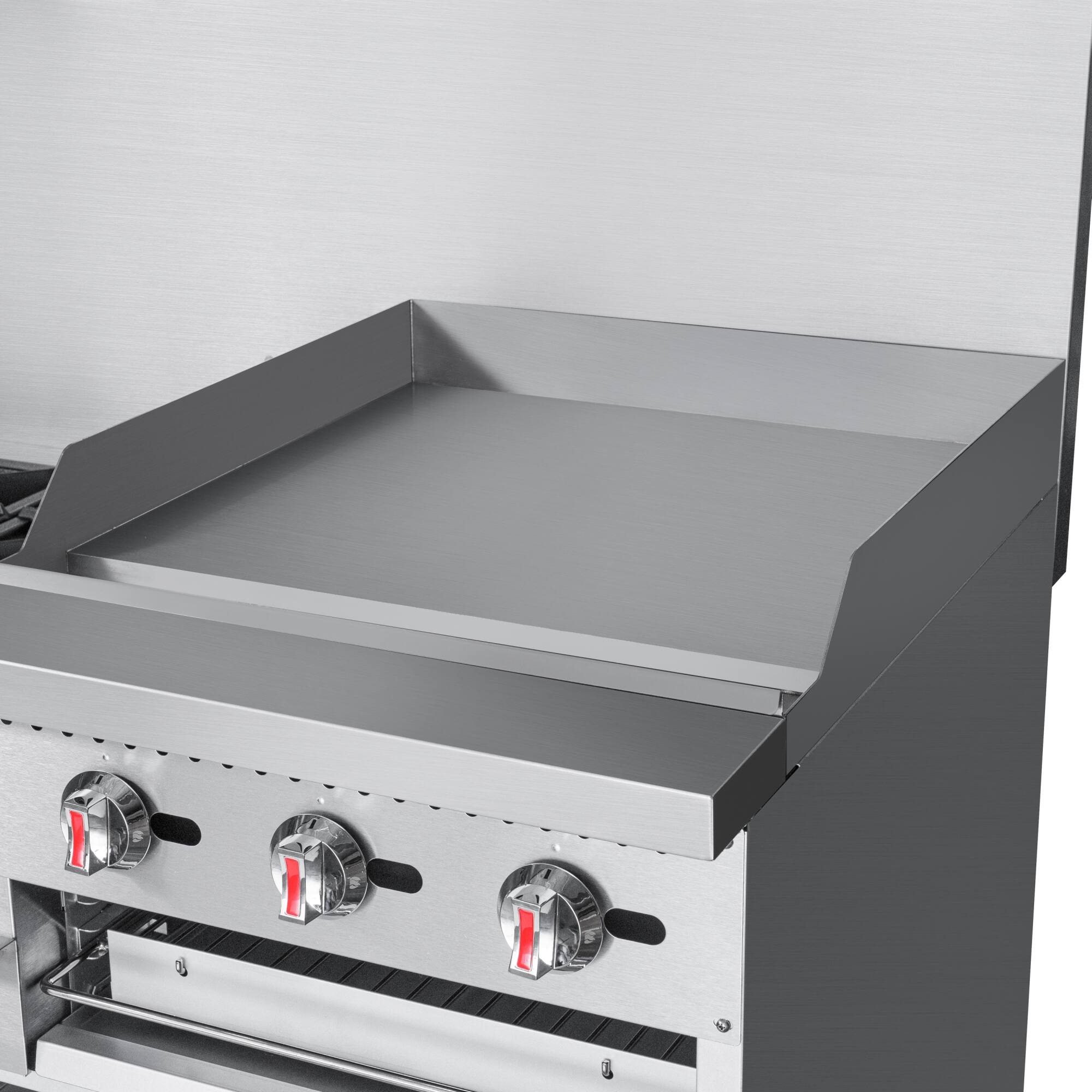 Alt View 4. Koolmore - 60 in. Commercial LP Range with 24 in. Griddle and Broiler in Stainless-Steel (KM-CRGB60-LP) - Stainless Steel.