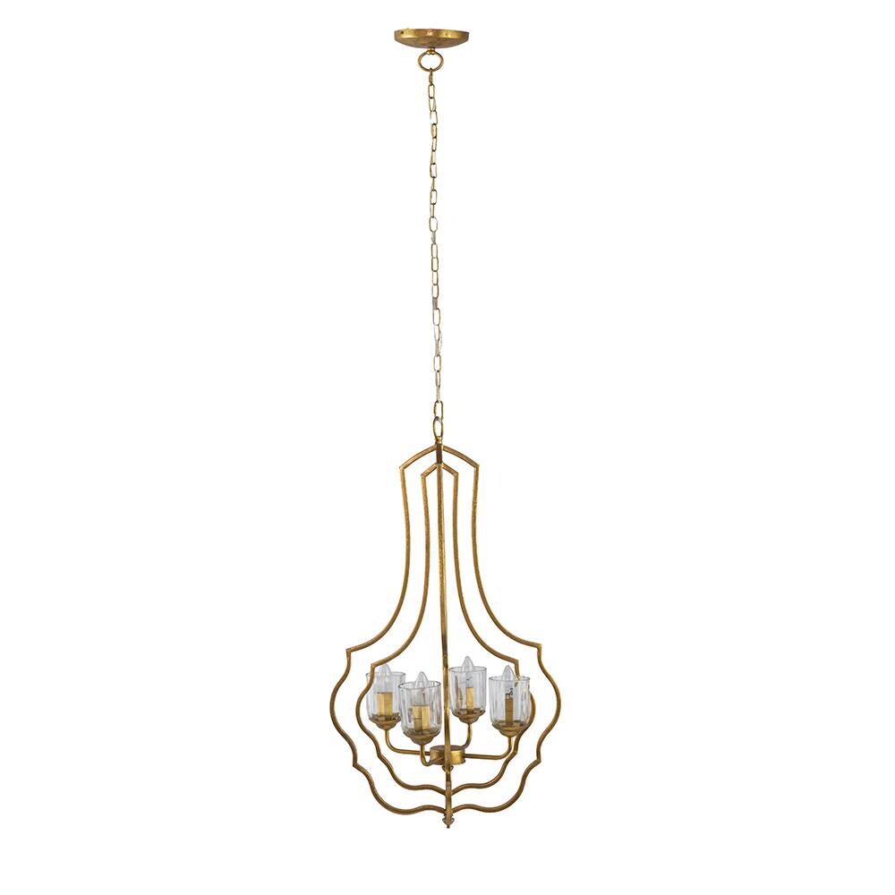 Angle. APRILSOUL - 4 - Light Metal Chandelier Hanging Light Fixture with Adjustable Chain for Kitchen Dining Room Bulb Not Included.