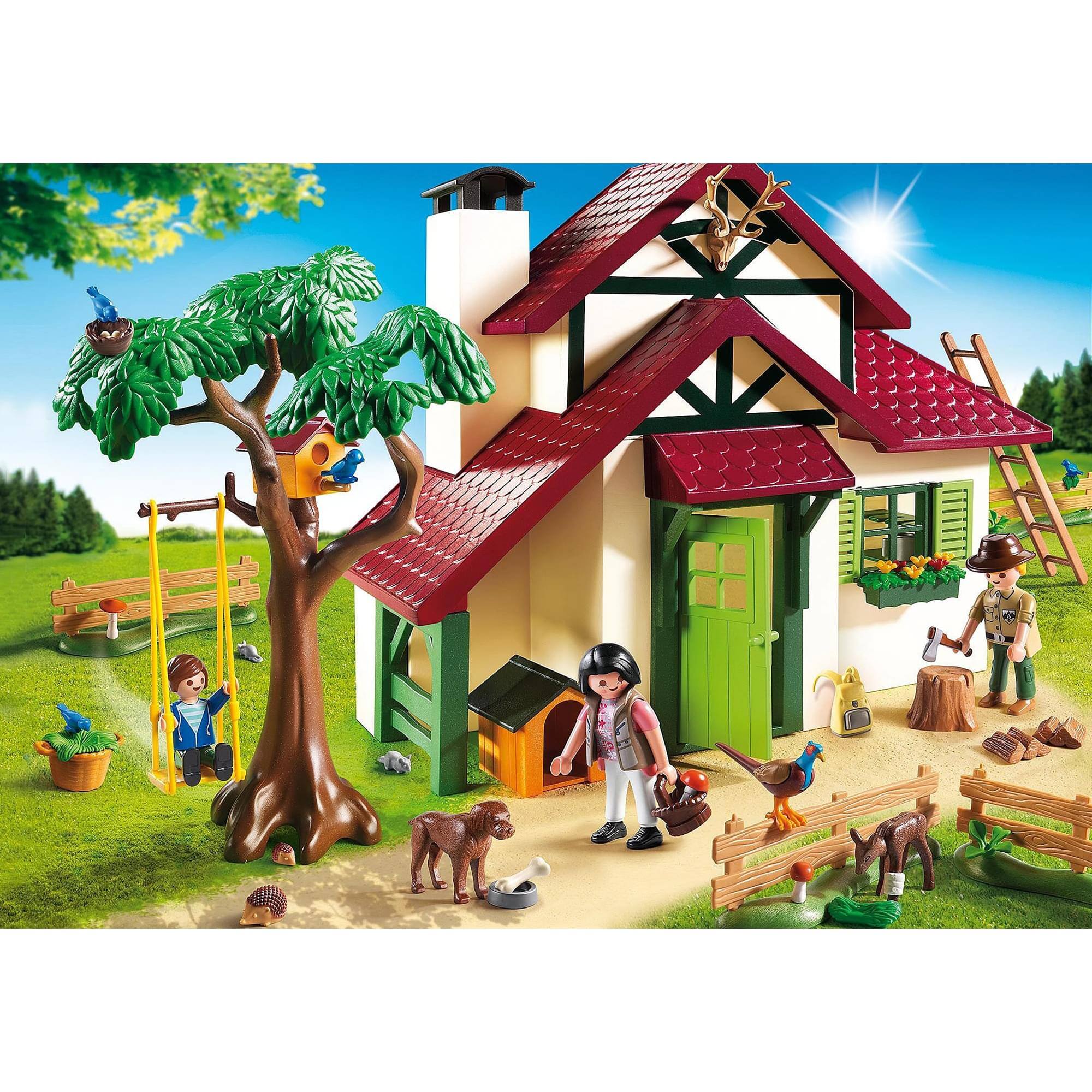 Alt View 2. Playmobil - Playmobil 6811 Country Forest Ranger House Building Set - Multi-Color.