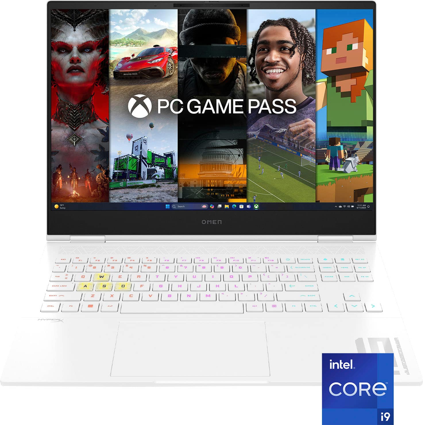 HP OMEN - Transcend 16" Wide Quad XGA Gaming Laptop - Intel Core i9-14900HX - 16GB DDR5 Memory - NVIDIA GeForce RTX 4070 - 1TB SSD - Ceramic White - Front_Zoom