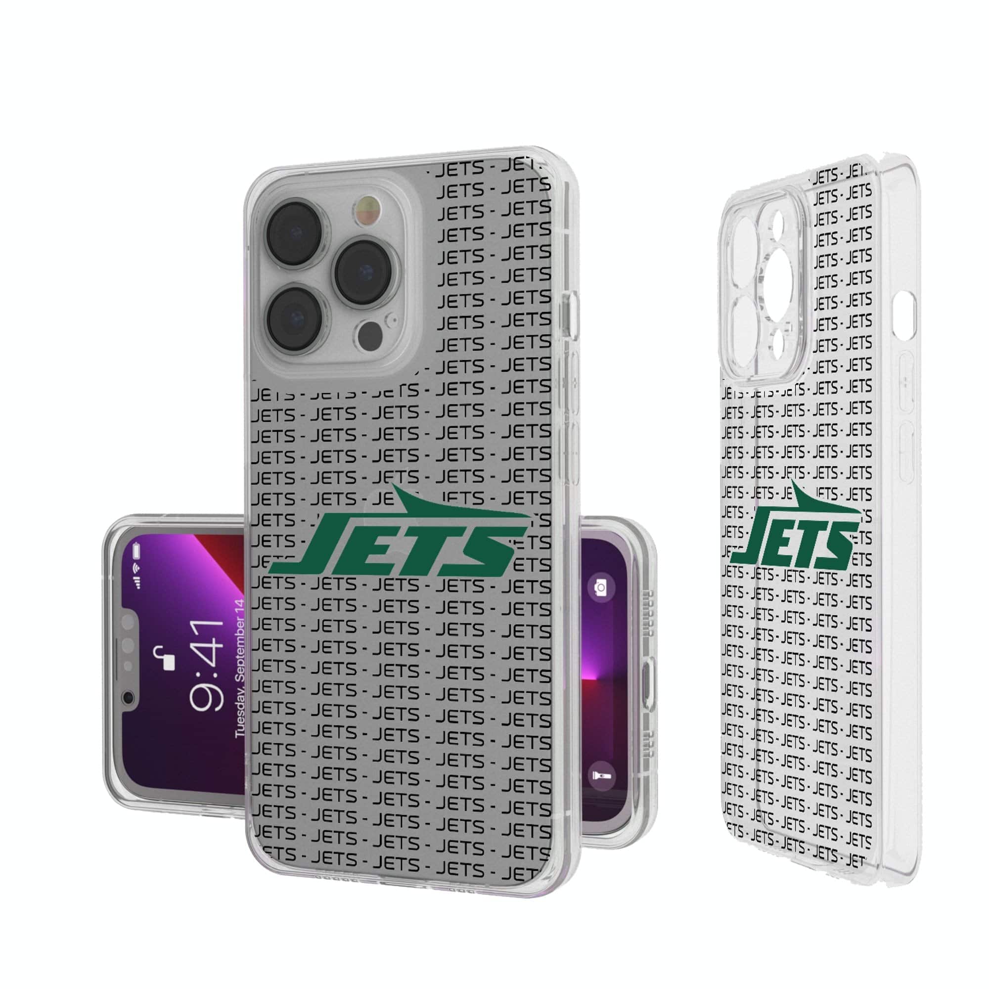 Keyscaper - NFL - New York Jets - iPhone Clear Text Backdrop Design Case - 16 Pro - Multicolor price history on PriceWatchPro