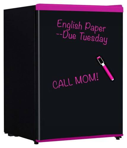 Front Standard. Keystone - 2.4 Cu. Ft. Compact Refrigerator - Black/Pink.