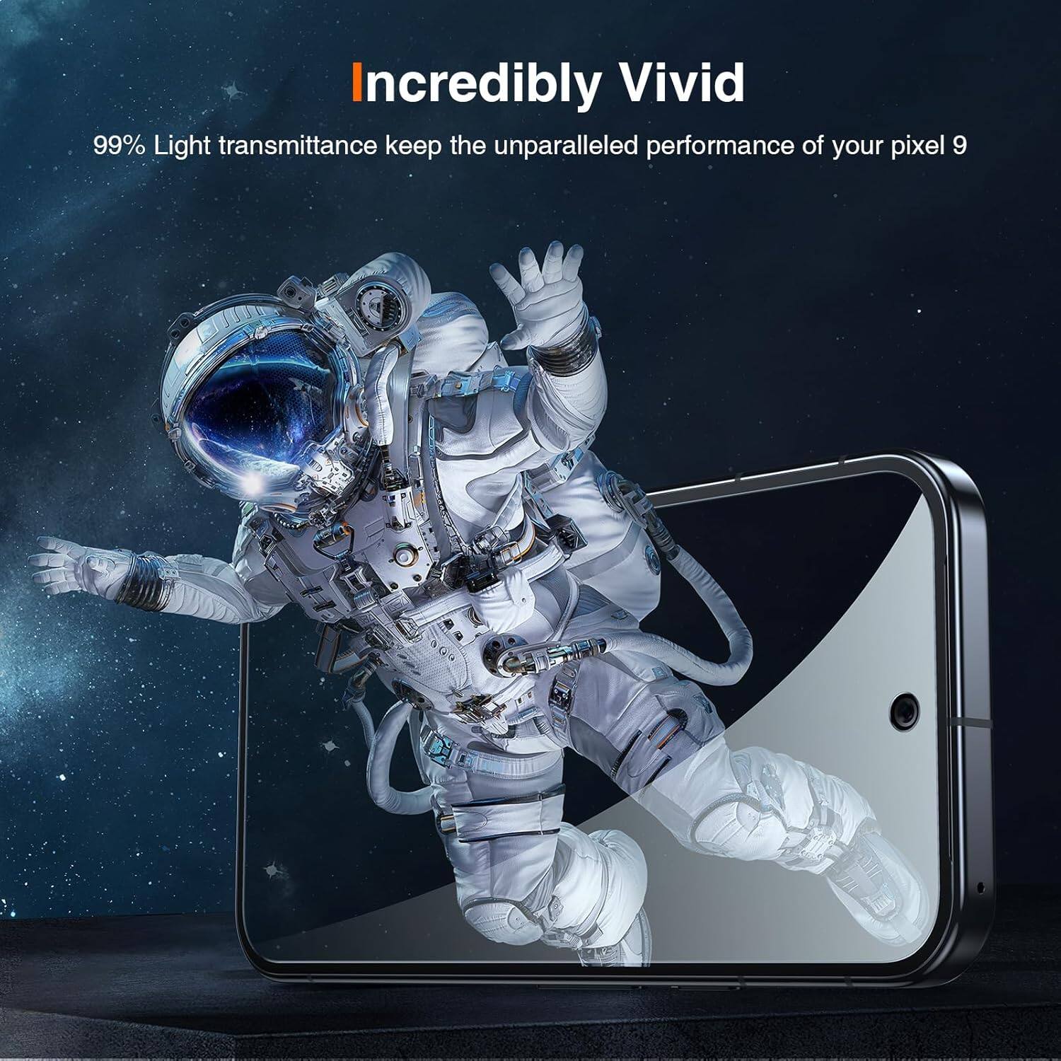 Incredibly Vivid

99% Light transmittance keep the unparalleled performance of your pixel 9