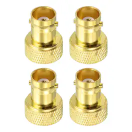 Unique Bargains - 4pcs SMA to BNC Coax Connector Coaxial Adapter 50 Ohm for RF/Video/Antenna - Gold
