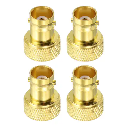 Front. Unique Bargains - 4pcs SMA to BNC Coax Connector Coaxial Adapter 50 Ohm for RF/Video/Antenna - Gold.