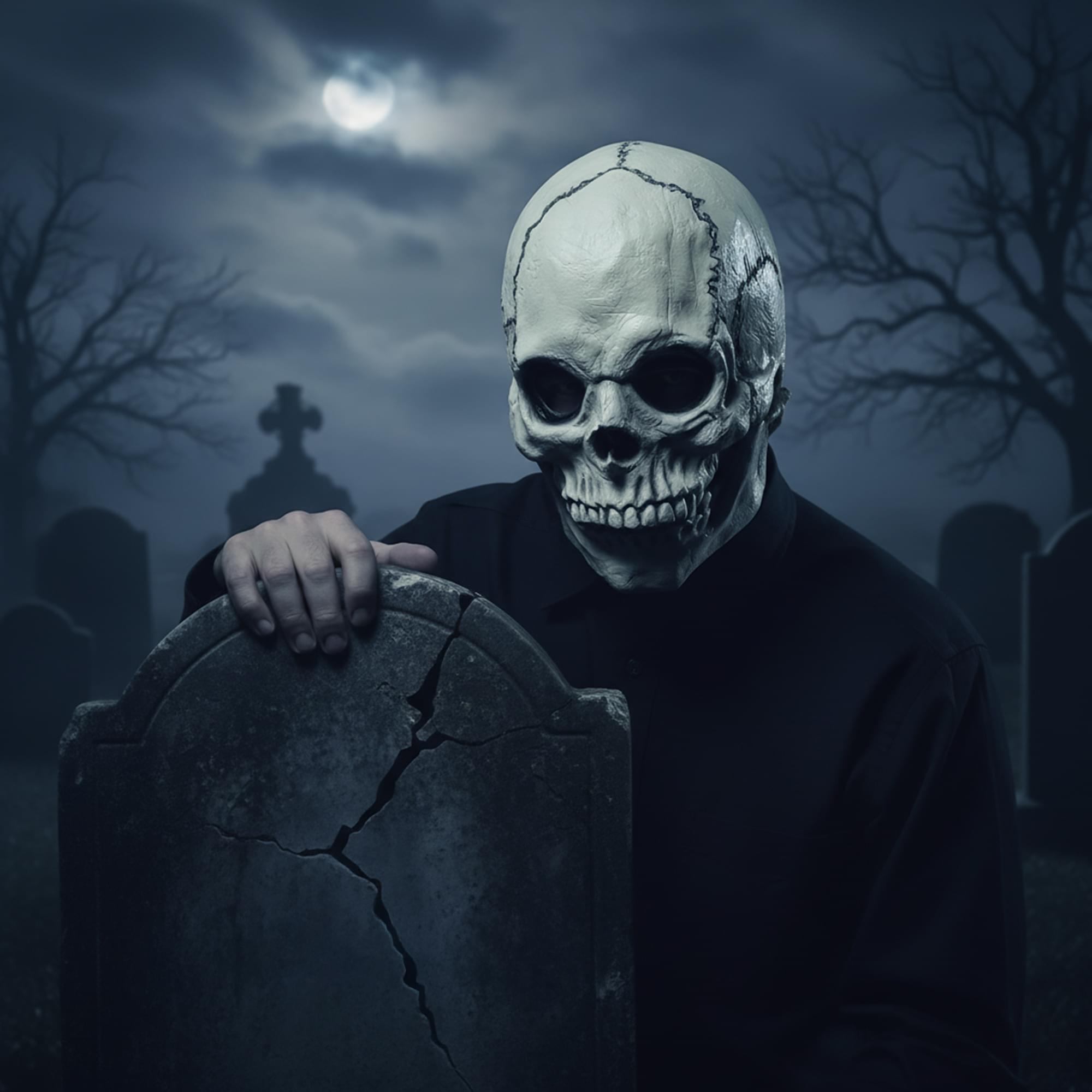 Alt View 10. Smiffys - Skull Face Mask Costume Accessory - Multi-Colored.