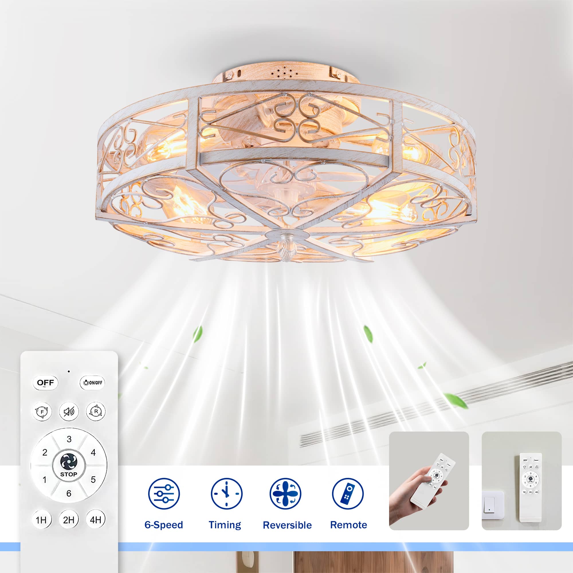 OFF
ON/OFF
1H 2H 4H
STOP
1 2 3 4 5 6
6-Speed
Timing
Reversible
Remote