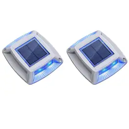 Stock Preferred - 2 Pack LED Solar Deck Light – Outdoor Floor Lamp - Blue