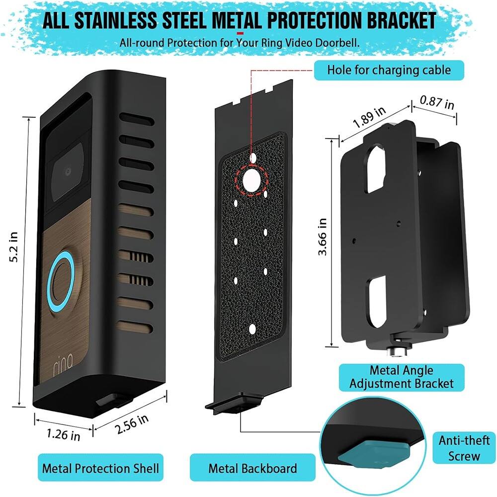 Schertz Anti Theft Doorbell Mount for Ring Video Doorbells (2/3/4