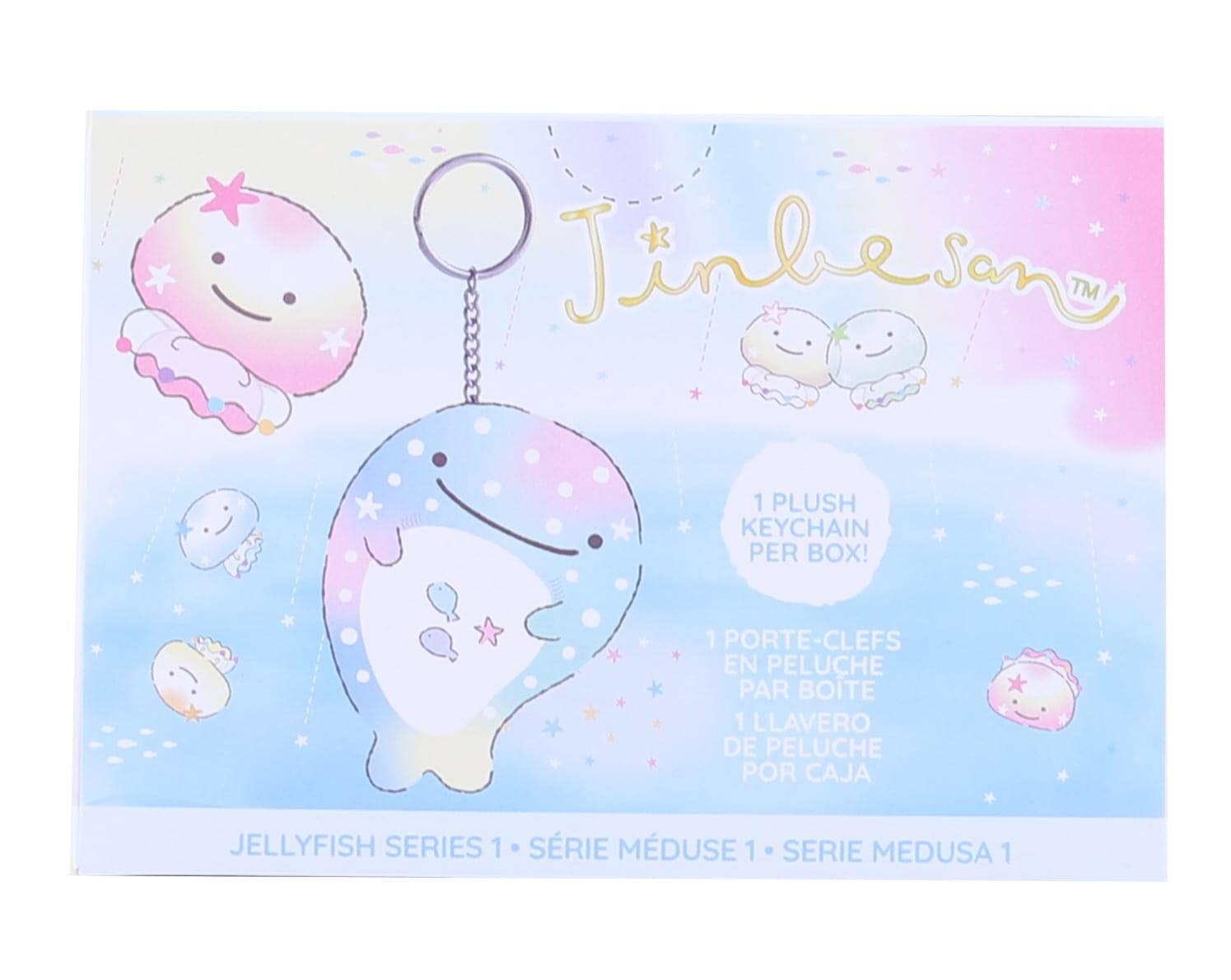 Jinbesan™  
1 PLUSH KEYCHAIN PER BOX!  
1 PORTE-CLEFS EN PELUCHE PAR BOTE  
1 LLAVERO DE PELUCHE POR CAJA  
JELLYFISH SERIES 1 • SÉRIE MÉDUSE 1 • SERIE MEDUSA 1