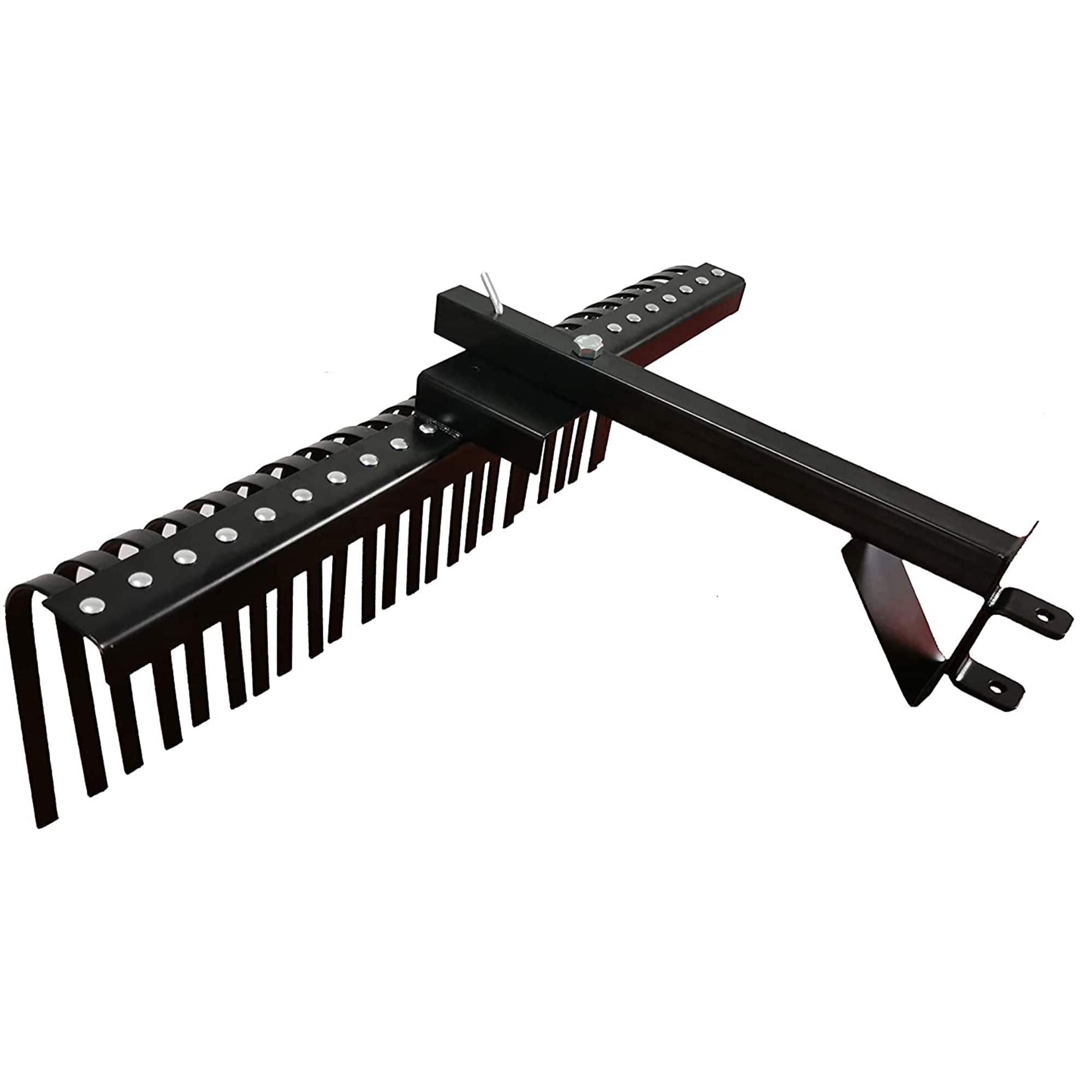 Field Tuff - FTF-48SHLR 48 Inch Wide Sleeve Hitch Landscape Rake for Lawn Tractor - Black